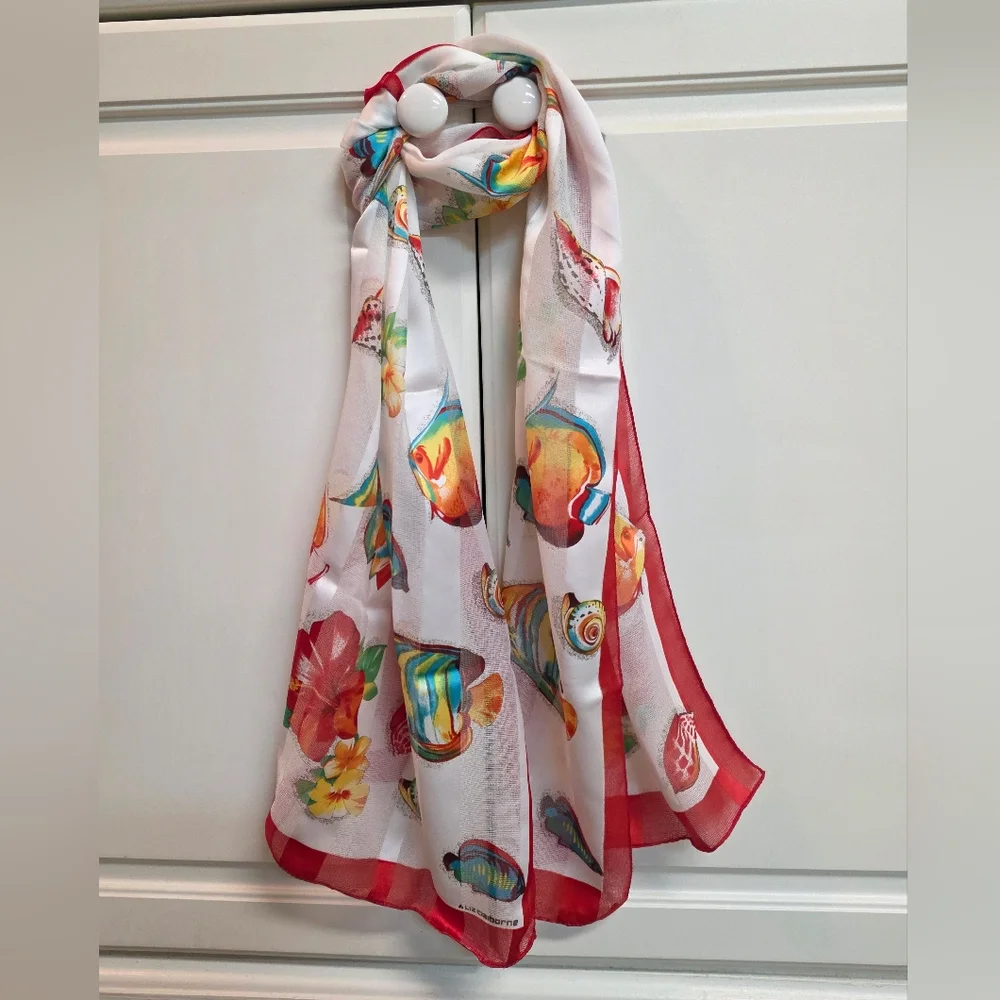 Liz Claiborne Tropical Fish Oblong Scarf